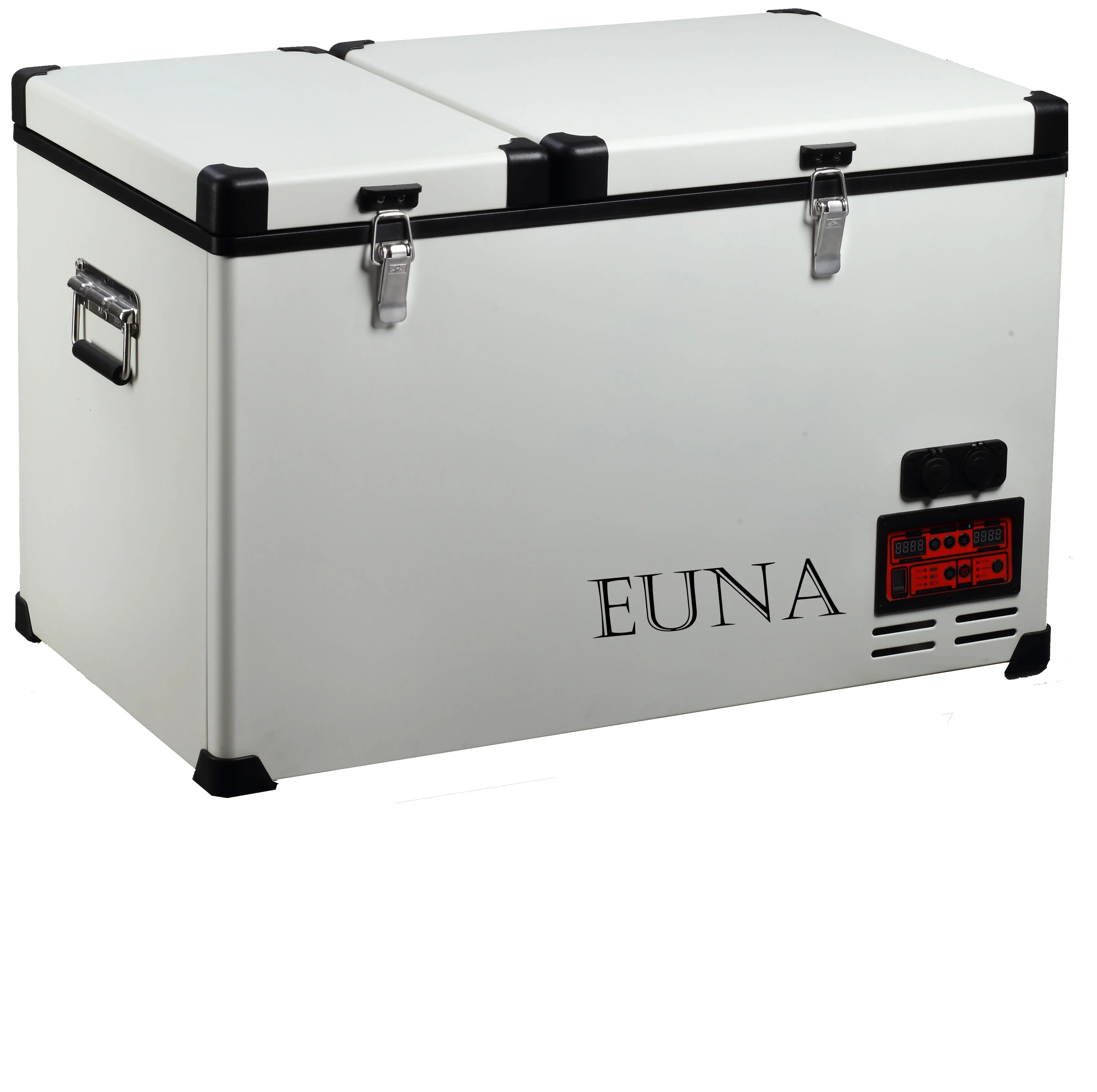 DC compressor car fridge portable 12v rv refrigerator 65Ldouble door double room fridge freezer for travel and car HMCZ65DD
