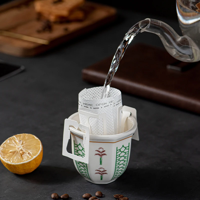 Find Elegant traditional pattern Palm Tree 180ml 6oz porcelain mid eastern arabian espresso coffee cups Handshake ceramic mug