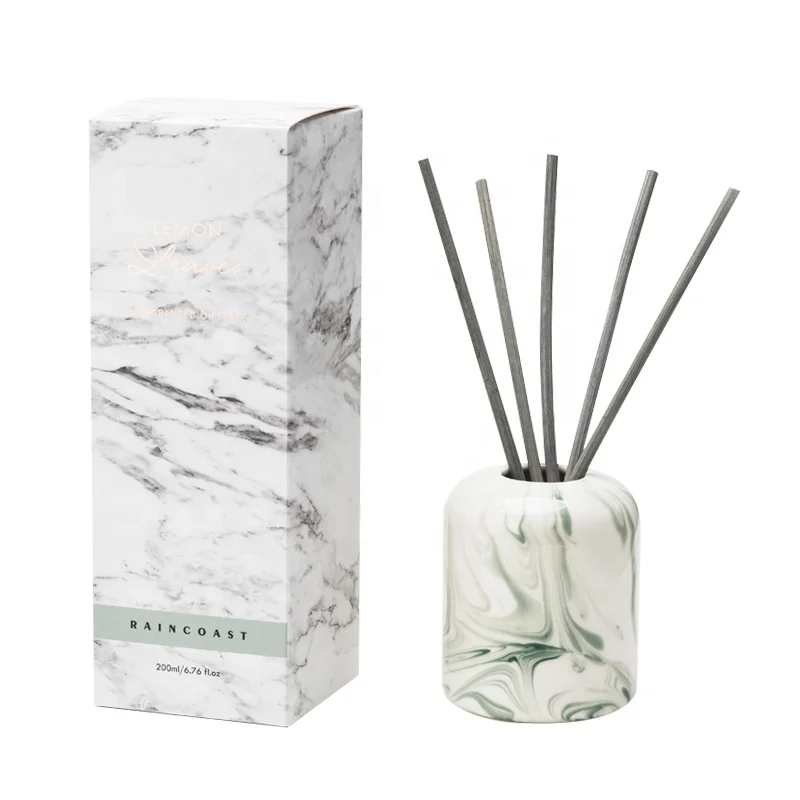 RAINCOAST Hot Sale 100ml Room Air Freshener Marbling Simplicity Ceramic Bottle Home Fragrance Diffuser Oil