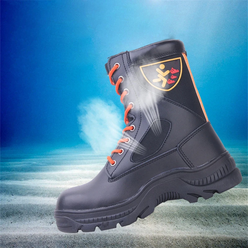 Factory Direct Sale Cowhide firefighting boots emergency extinguishing protective boots fire extinguishing boots