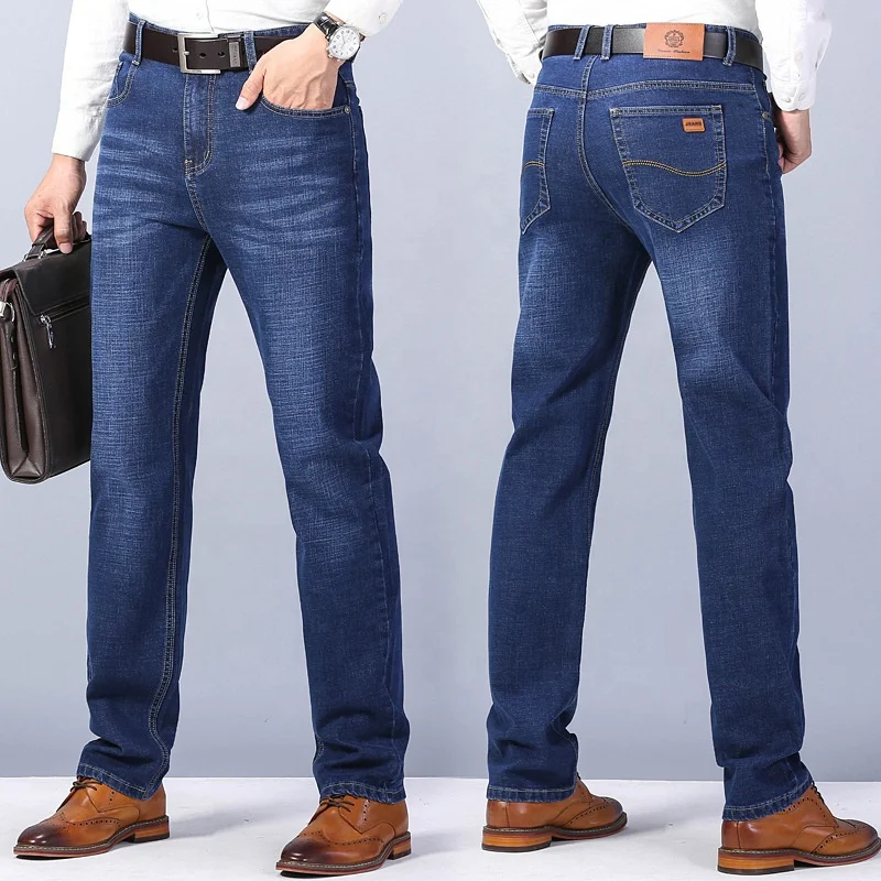 High Quality Blue Baggy Men Denim Jeans Casual Slim Fit Straight Stretch Pantalones Jeans Men Hot Sell Male Trousers Denim Pants