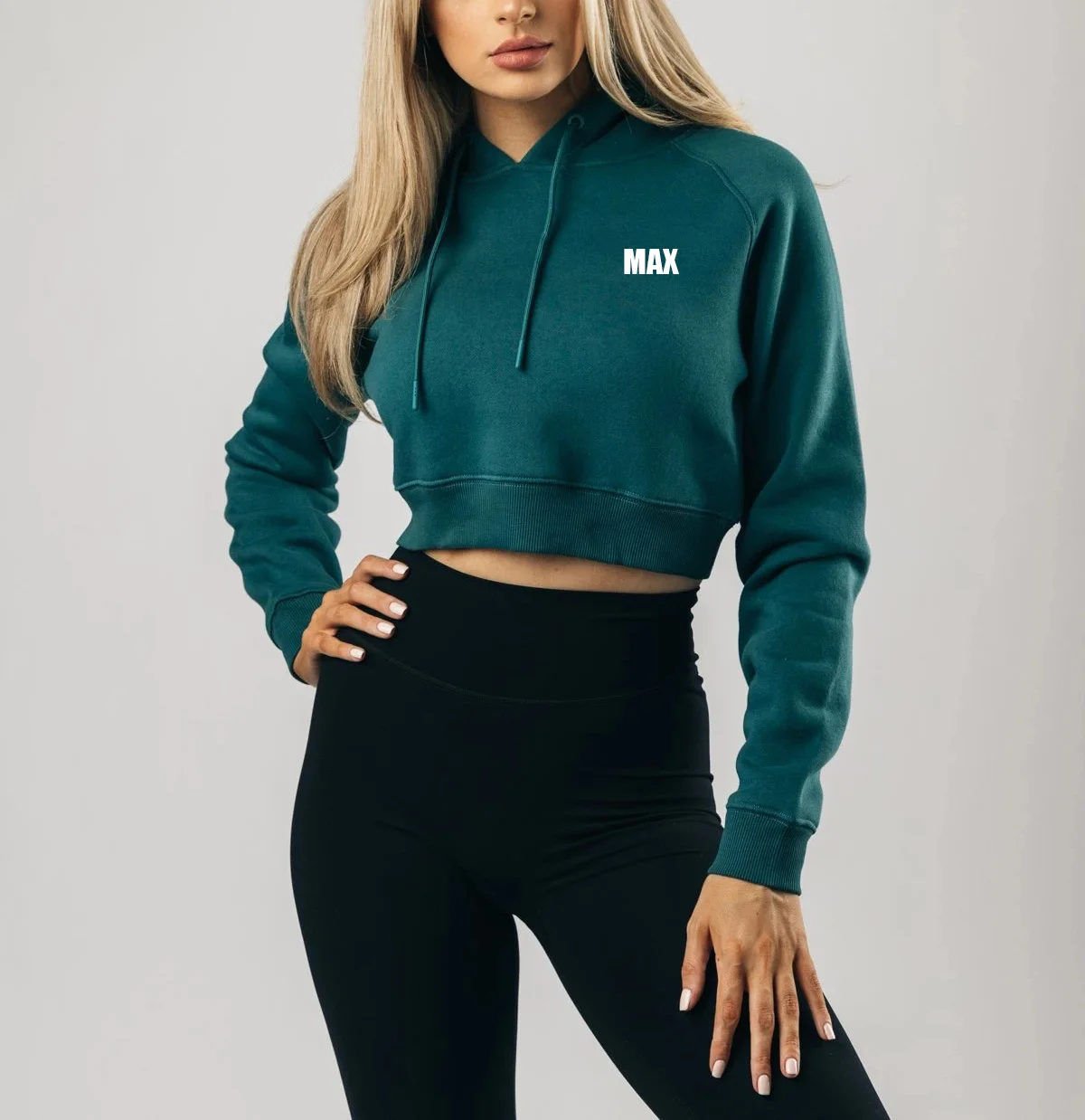 2021custom cropped hoodie thick long sleeve sweatshirt woman fitness workout jumper hoodies