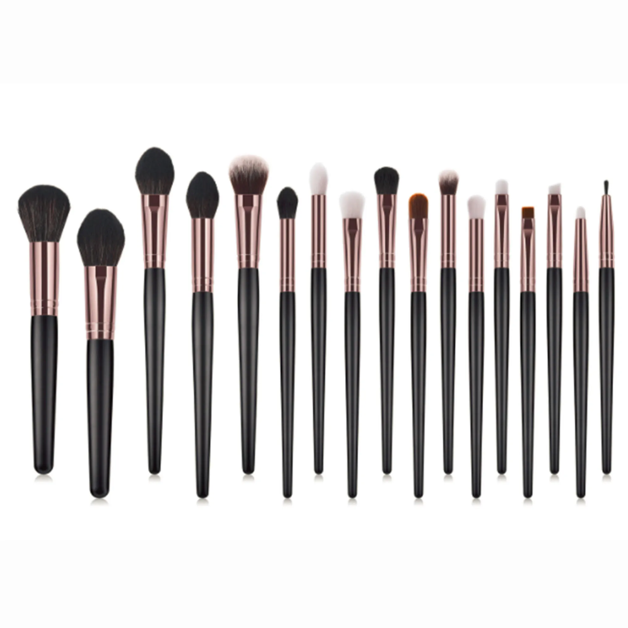 custom wholesale 17pcs makeup sets brushes make-up kits wooden make up brush set Shenzhen supplier
