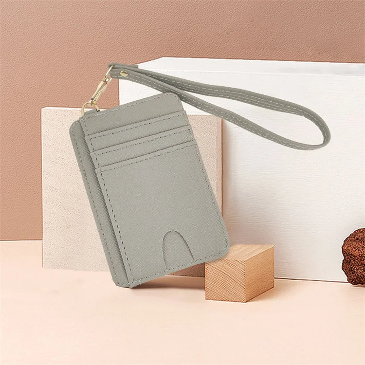 Fashion Bus Bank Card Storage Holder Pu Leather Credit Card Holder Slim Wristlet Keychain Wallet For Women