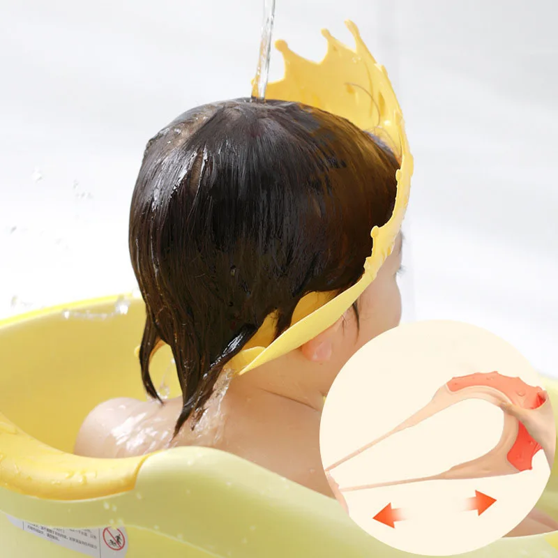 Hot Sale Colorful Adjustable Eye Ear Protector Kids Bathing Shower Head Cover Baby Washing Hair Hat