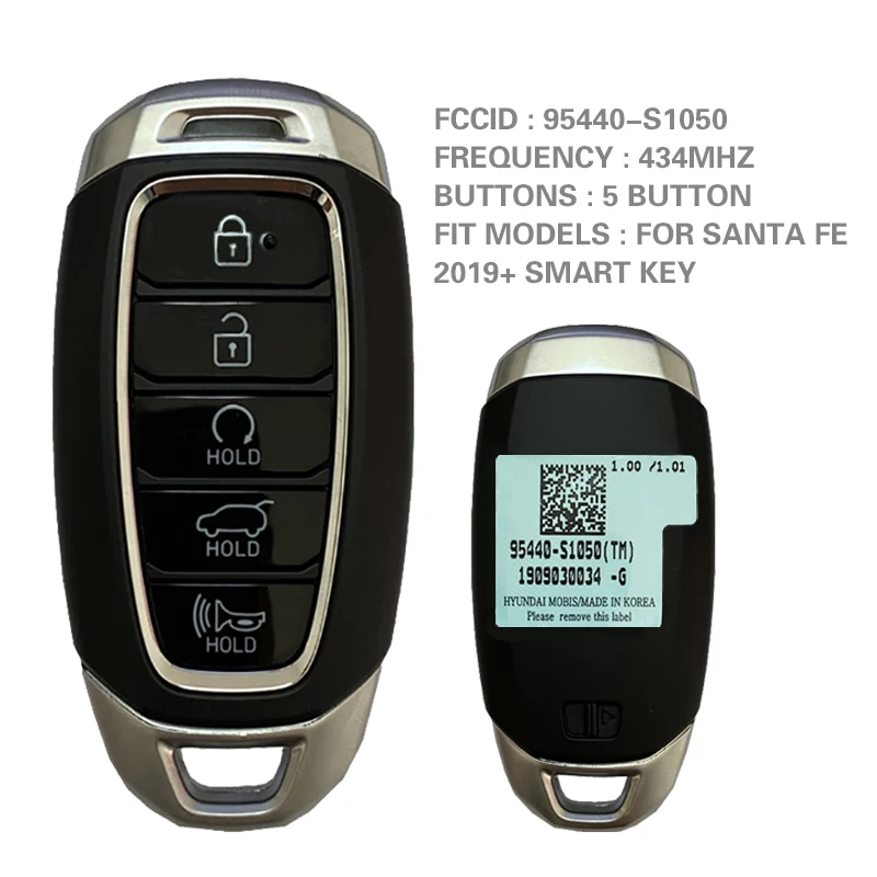 CN020168 For Genuine H-yundai Santa Fe 2019+ Smart Key, 5Buttons, 433MHz 95440-S1050 Keyless Go
