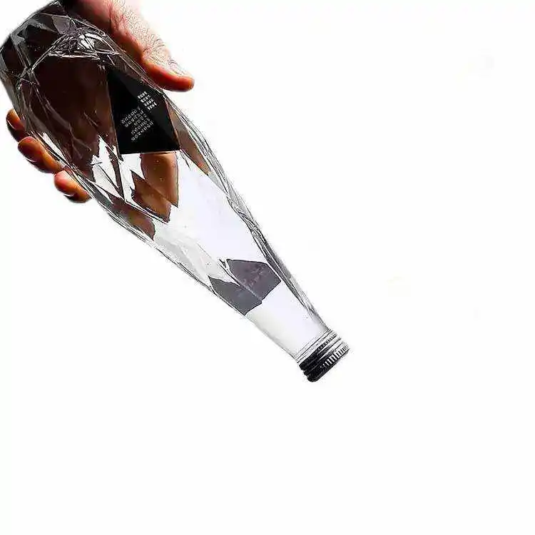 design Wholesale 350ml 500ml 750ml Glass Wine Liquor Bottle Glass Brandy Gin Rum Tequila Vodka Spirits Bottle With Lid