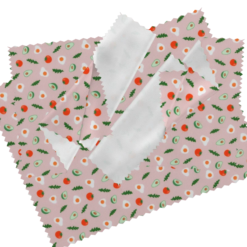 95%polyester 5%spandex stretch carrot and avocado pattern knit digital printing bullet bubble fabric for clothing