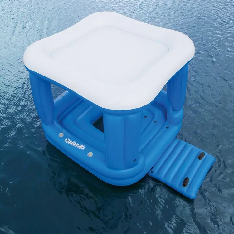 factory wholesale top quality water park and beach sea side toy newest huge 6 person inflatable blue Party water play island