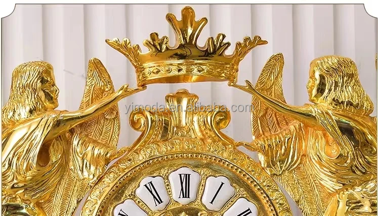 villa decoration table stand jade copper antique clocks for home living room luxury decor table clock