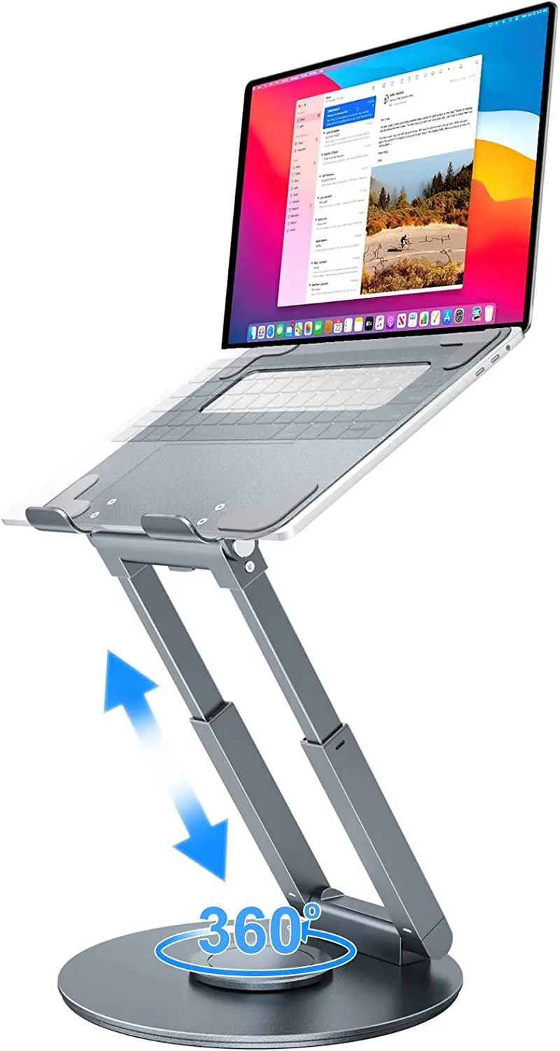 Great Roc OEM/ODM foldable portable laptop rotating notebook stand free height adjustable laptop holder with 360 rotatable base