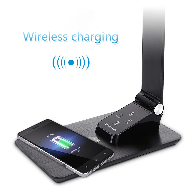 5 in 1 Wireless Charging Station Bedroom Table Lamp Multifunction Chargers Stand with Lamp Eye Protection Wireless Fast Charger