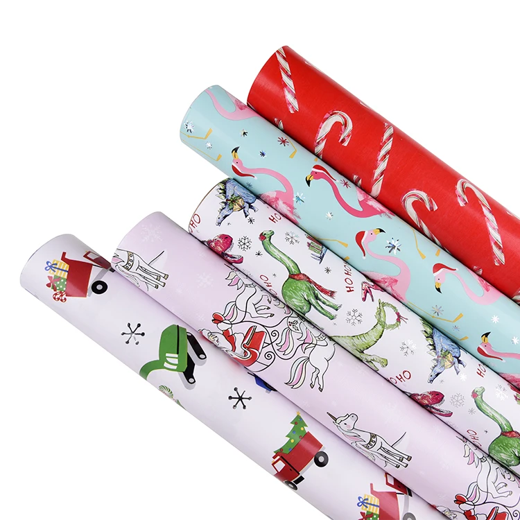 
76.2cmx3.65m Gift Cartoon Style Wrapping Paper Roll Wood Pulp Greaseproof Virgin for Wedding Birthday Holiday Baby Shower Kids 
