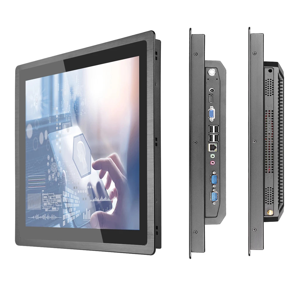 17 Inch win10 linux ip66 waterproof embedded industrial touch screen fanless lecd panel pc all in one industrial pc