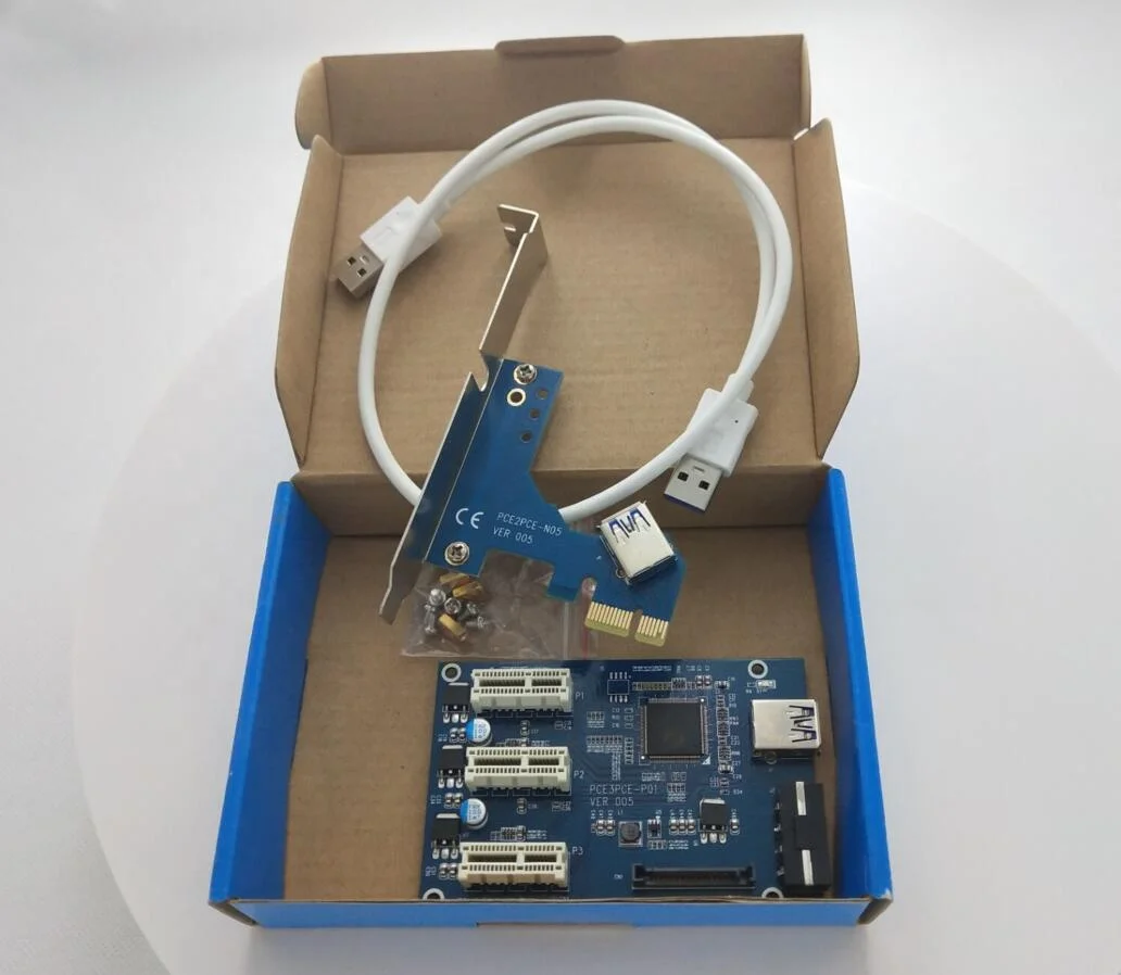 PCI Express 16X Слоты Райзер-карта 1X на внешний 3 PCI-e слота-адаптер PCIe 1 порта