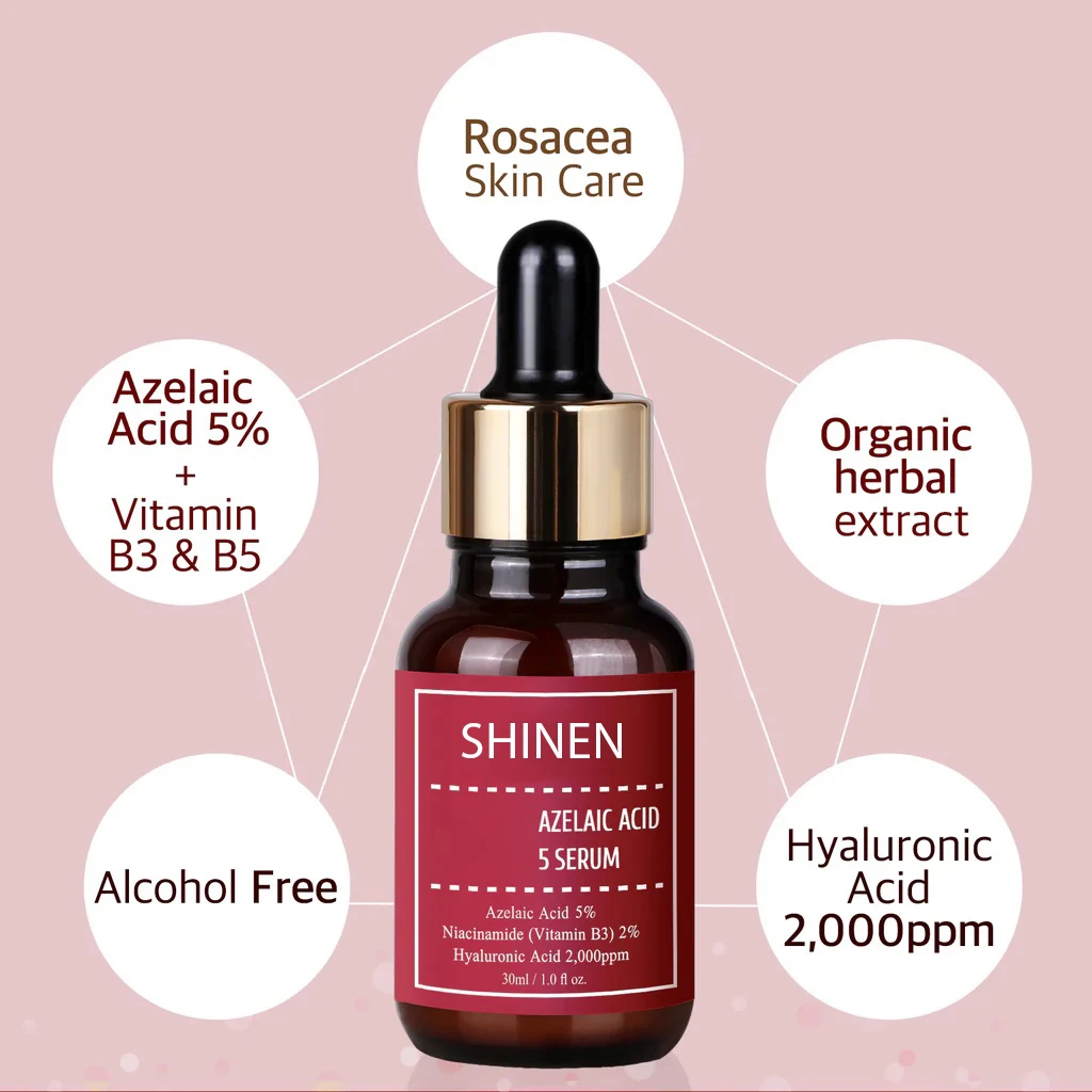 OEM ODM Vitamin D-Panthenol Calming Skin Soothing Lightening Acne Scar Azelaic Acid Serum For Face