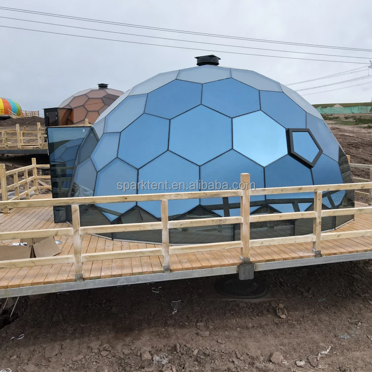 Football Design Glass Dome House With Bathroom For Luxury Glamping