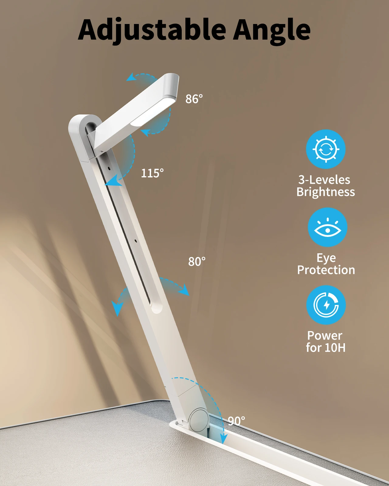 Folding Laptop Desk for bed with led light XGear new XXL size leather surface laptop study table with tablet slot, book stand