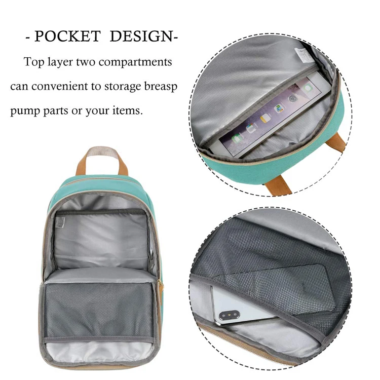 Double Layer Breast Pump Backpack Aluminum Foil  Insulated Backpack Portable Mummy Bag