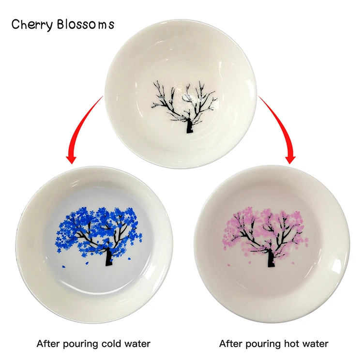  AL-SC01 Cold&Hot Temperature Two-way Color Changing Sakura Sake Cup Cherry/Peach/Plum