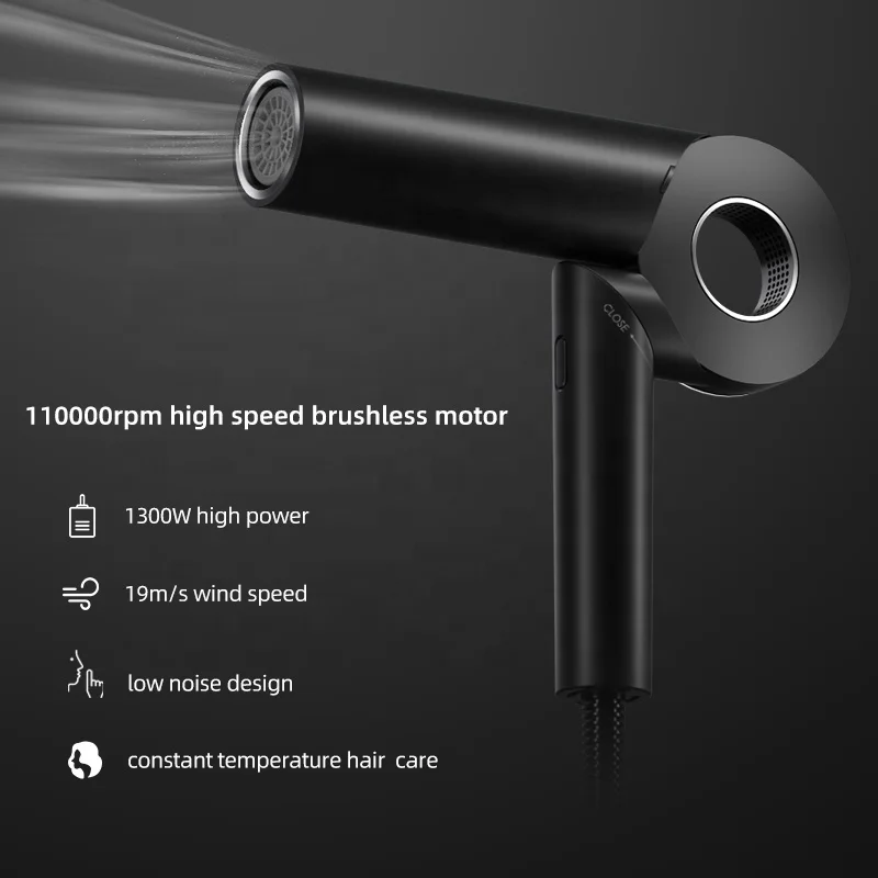 Smart Pro 110000rpm BLDC Motor Foldable Ion Hotel Wall Mounted Hair Dryer