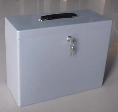 Portable storage file documents box with lock