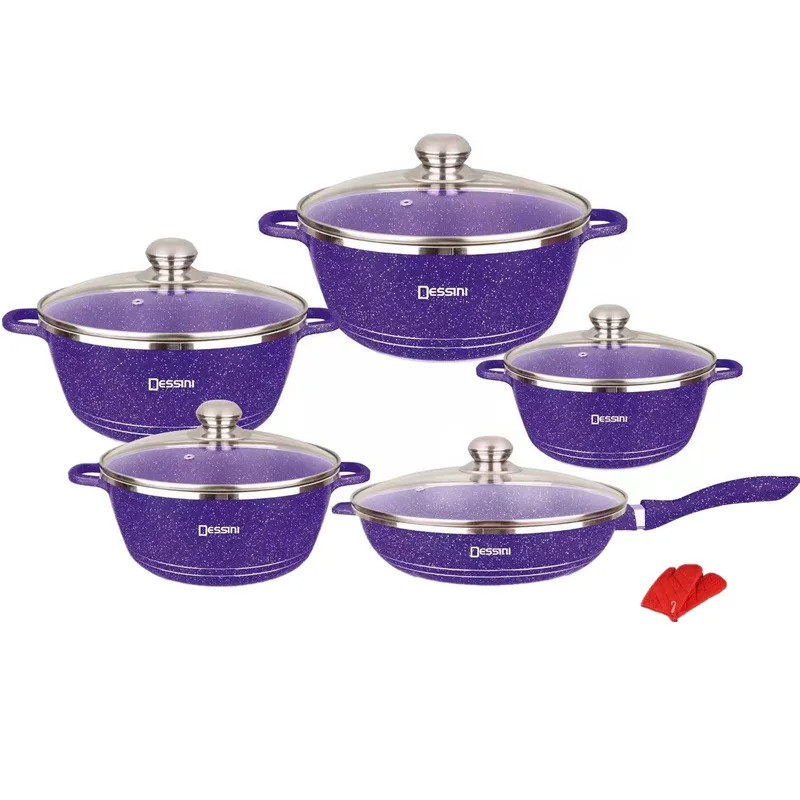 
Aluminum forged marble non stick coating cookware sets 