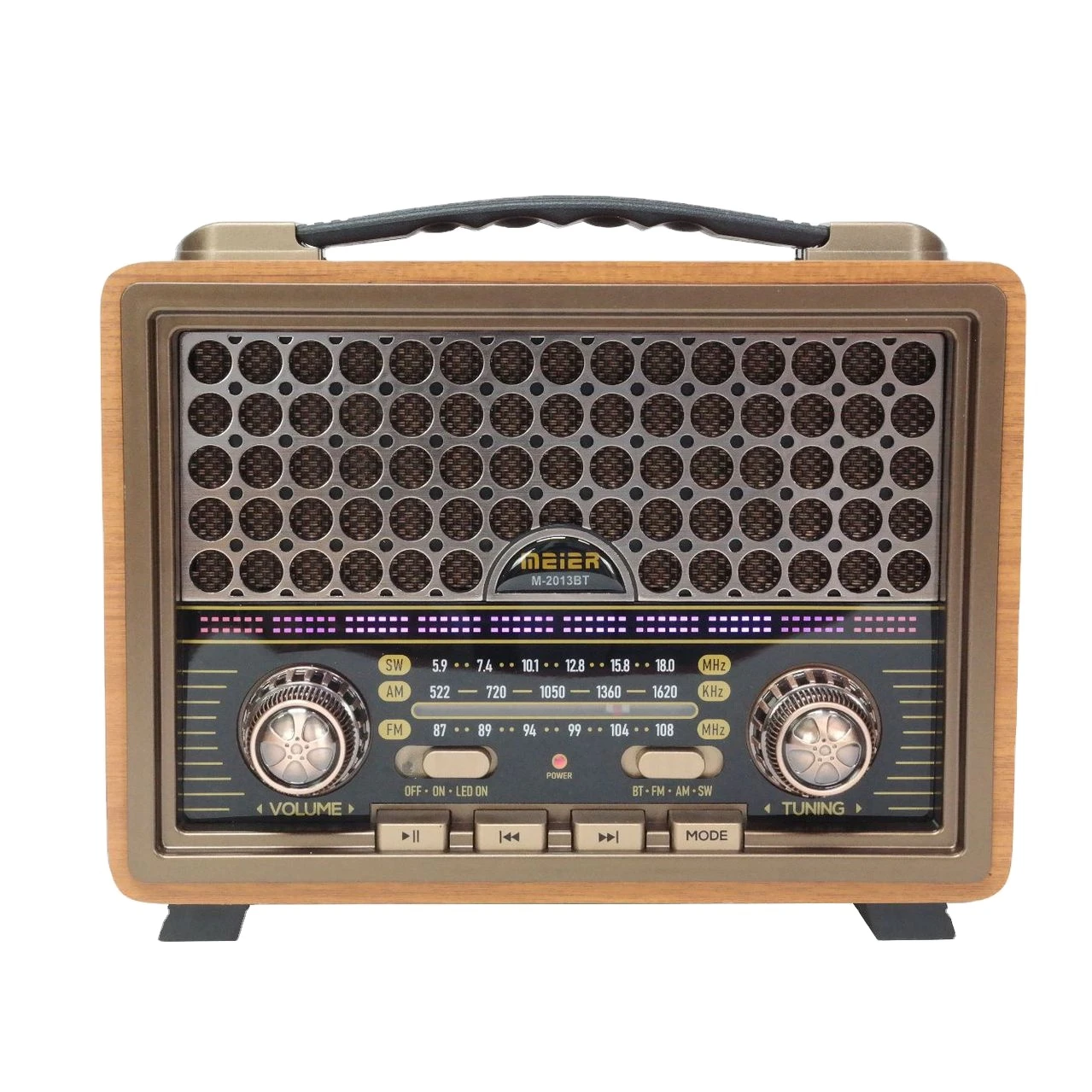 Desktop home radio wireless  AM FM SW multi  band USB TF MP3 rechargeable radio speaker   M-2013BT