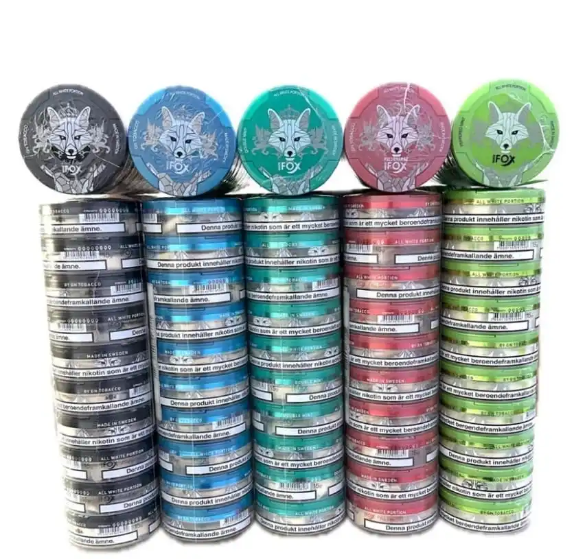 Лидер продаж, черный ящик, лиса, мешочки Suns Pablo, пластиковые снюс, рулоны ZYN Snus, липучки с крышкой, розничная продажа, пакеты из лисы