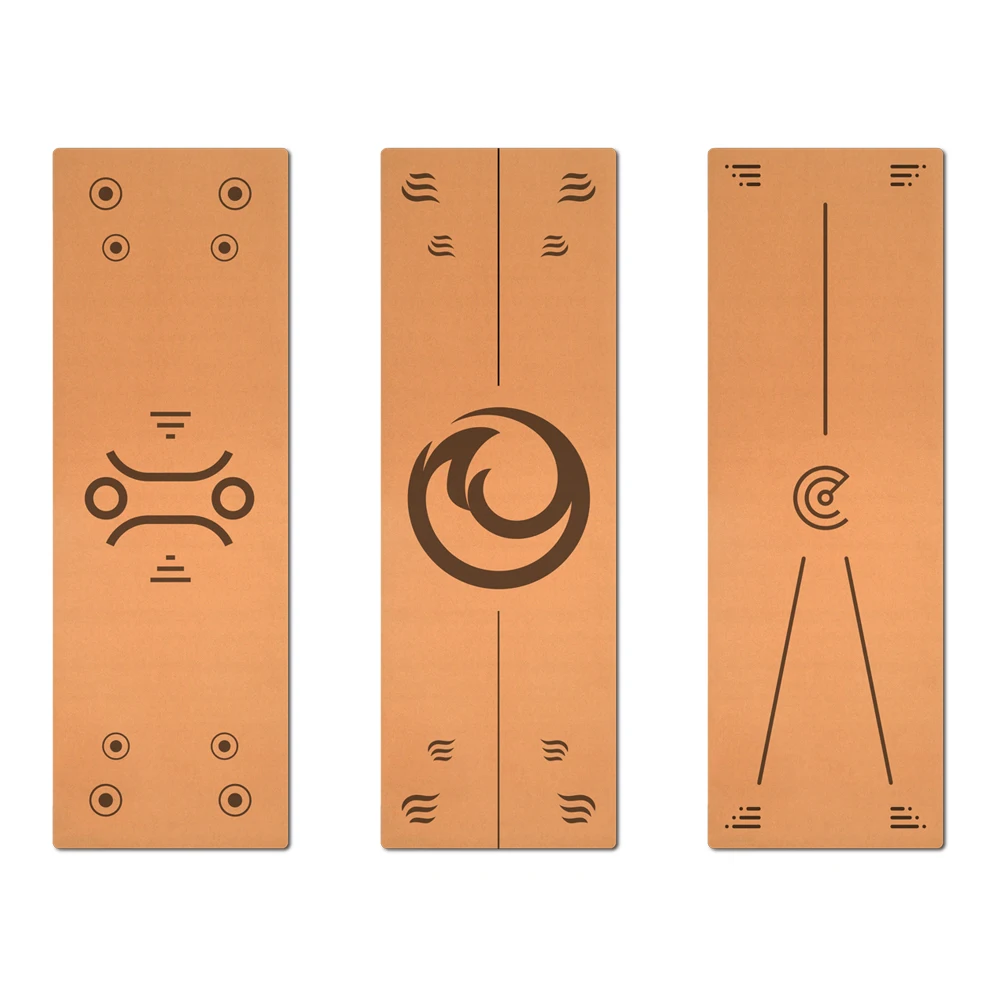 Amazon Custom Printed Gym Exercise Fitness Pilates Mat Large Foldable Travel Natural Rubber ECO-friendly Organic Cork Yoga Mat