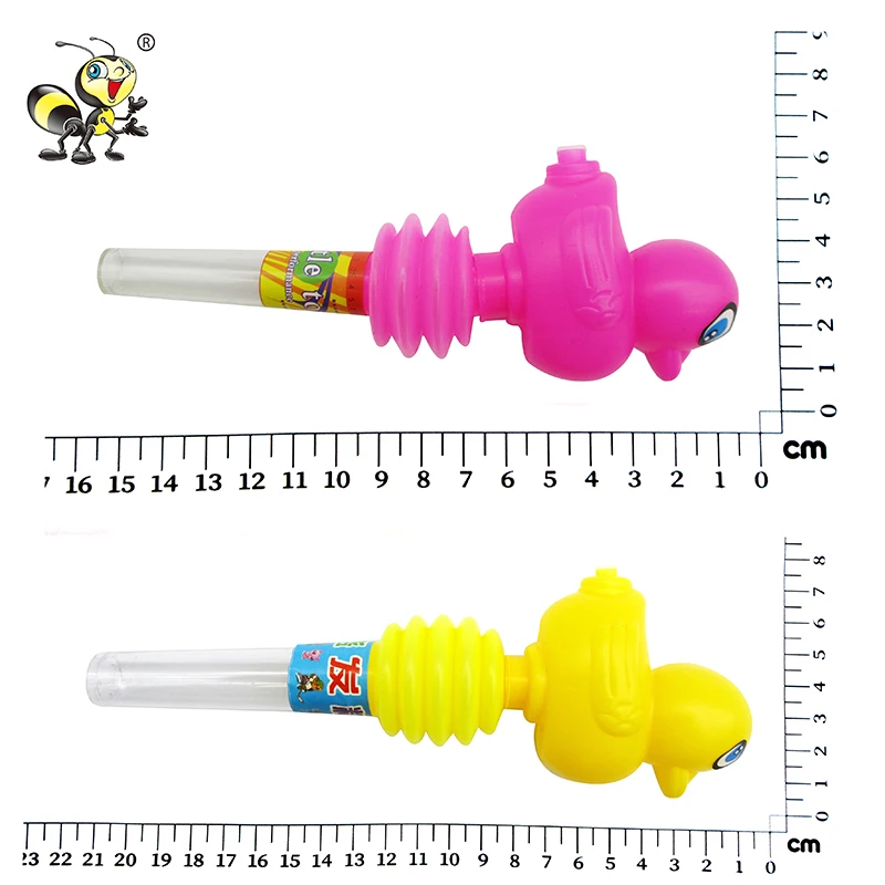 custom plastic duck shape candy toys kids cartoon toy sweet