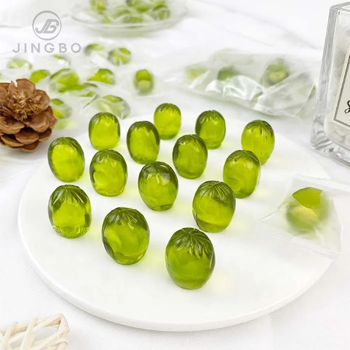 High Quality Sweet  Peeling  Green Grape  Fruity Flavors Gummy Candy Yummy Candy For Snack.