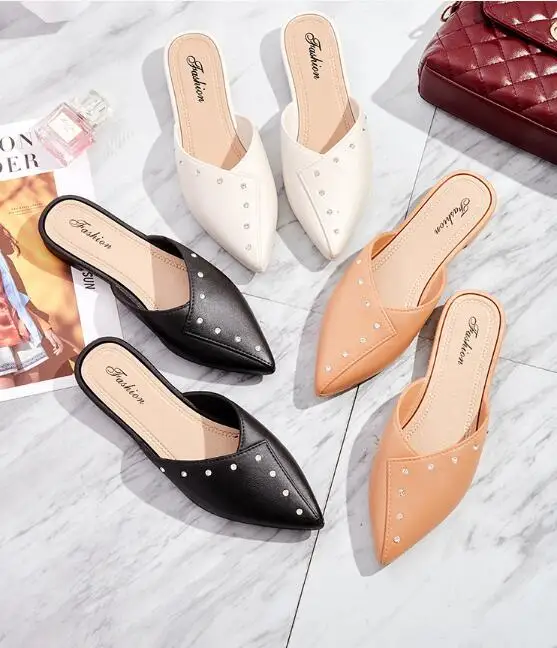 Factory Price Sandals For Women New Release Fashion Casual half shoes  Women Ladies Shoes Slides