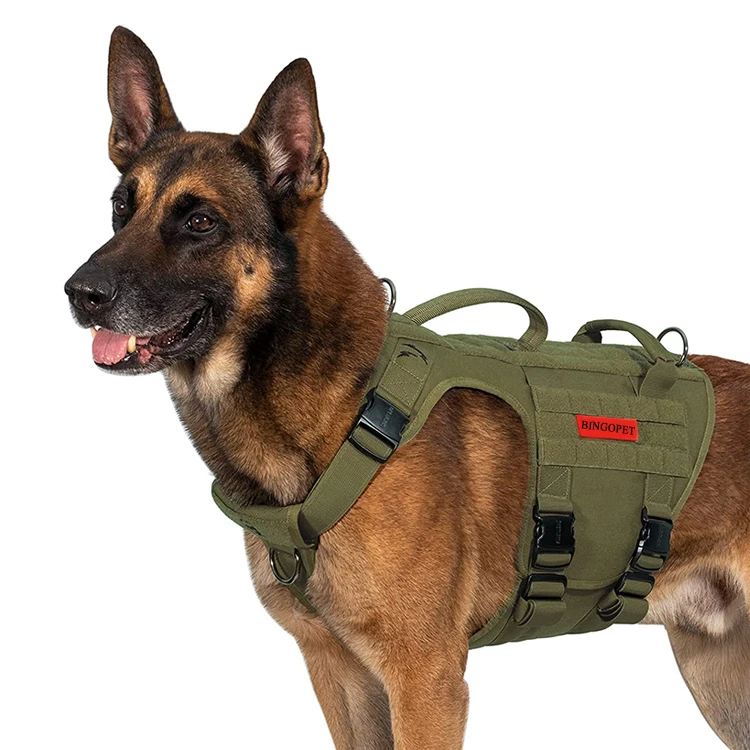 Manufacturer Custom K9 Nylon Large Medium Adjustable Dog Harness Safety Vest With Handle