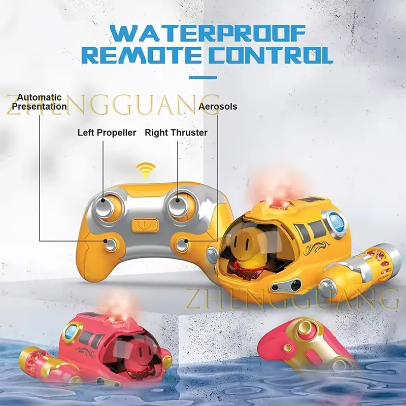 Zhengguang Toys Waterproof Rechargeable Electric Remote Control Speedboat Water Toys 2.4G Mini RC Boat With Spray for Kids