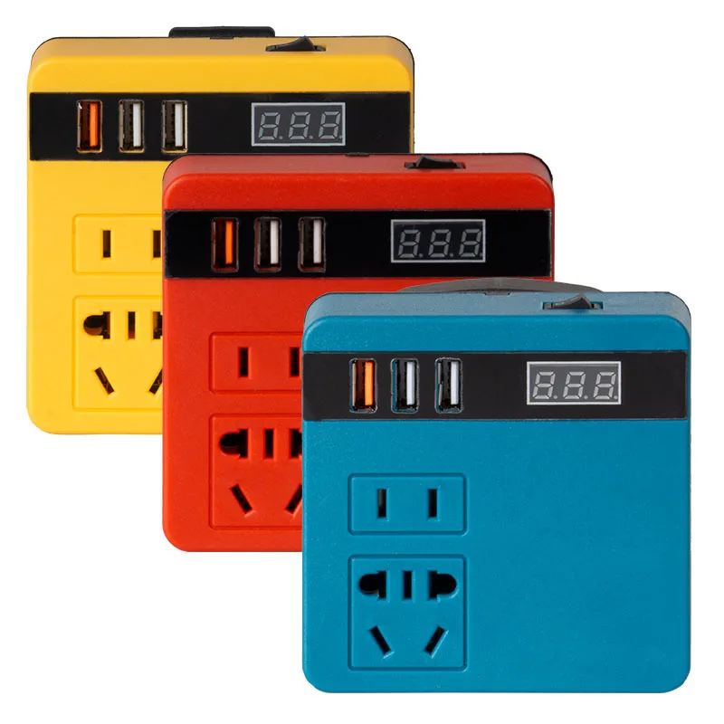 18V Rechargeable Lithium Battery Mini Intelligent Inverter 21V Convert To AC110V/220V DC12V/5V Portable Outdoor DC-AV Converter