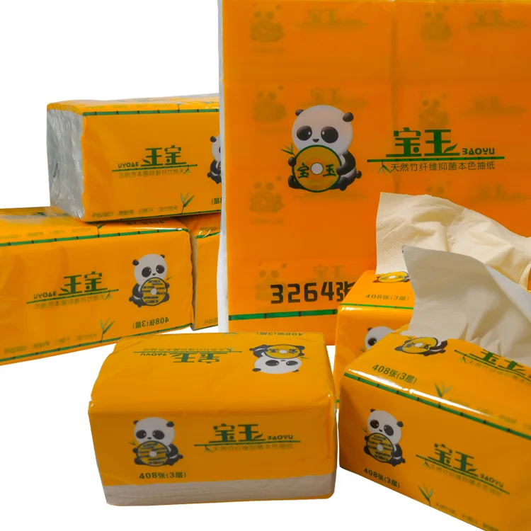 Custom Logo Natural Organic Bamboo Facial Tissues Soft Packaging Household Product