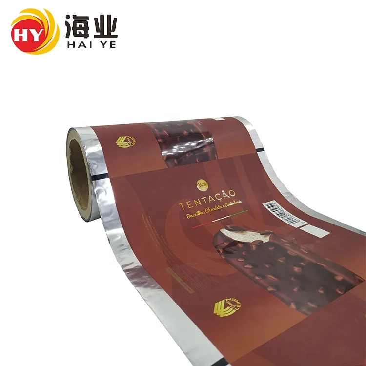 OEM Custom Printed Ice Popsicle Packaging Middle Side Seal  Bag Popsicle Packaging Plastic Film Roll