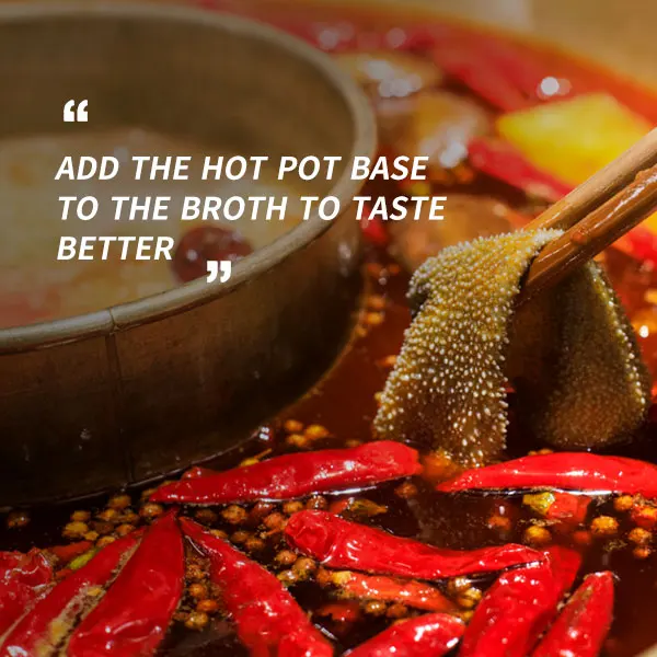 Top Sale Guaranteed Quality hotpot seasoning spicy soup base Hotpot Condiments Bottom Material