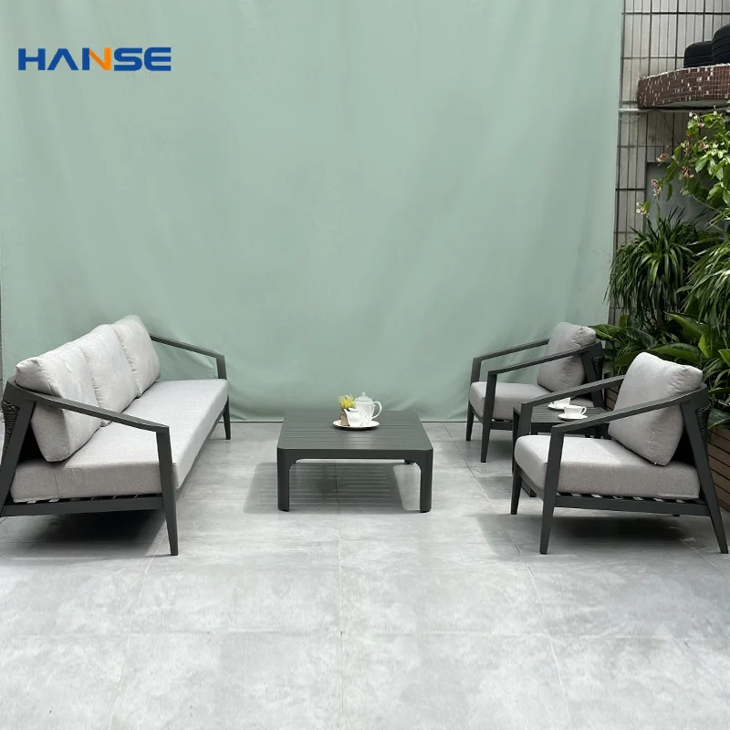 Modern Turkish Wicker Garden Sofa Set Aluminium All-Weather Outdoor Furniture for Hotel Patio Balcony from China