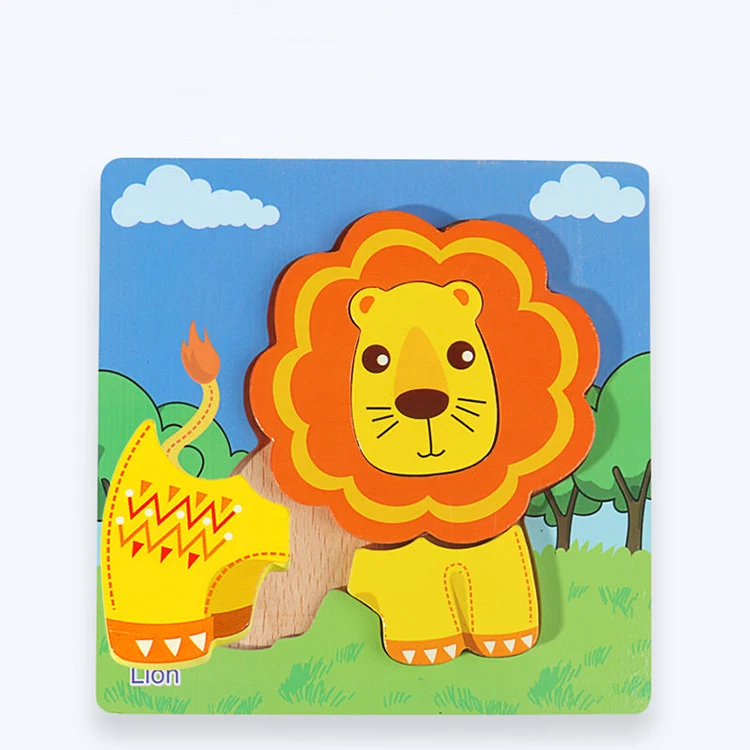 wholesale baby 3D cartoon jigsaw puzzle animal traffic geometric shape pairing jigsaw wooden early education learning toys
