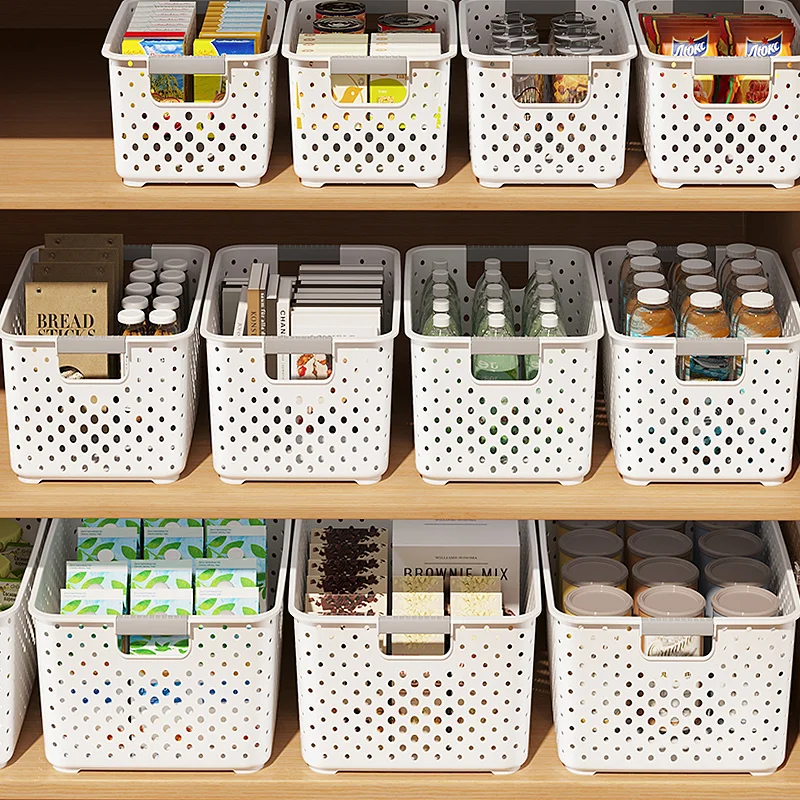 Wholesale Custom Logo Cheap Bathroom Storage Organizer Boxes Hollow Plastic Storage Baskets