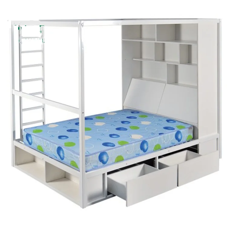 HM-WLB-81 twin bunk bed wood and metal bed