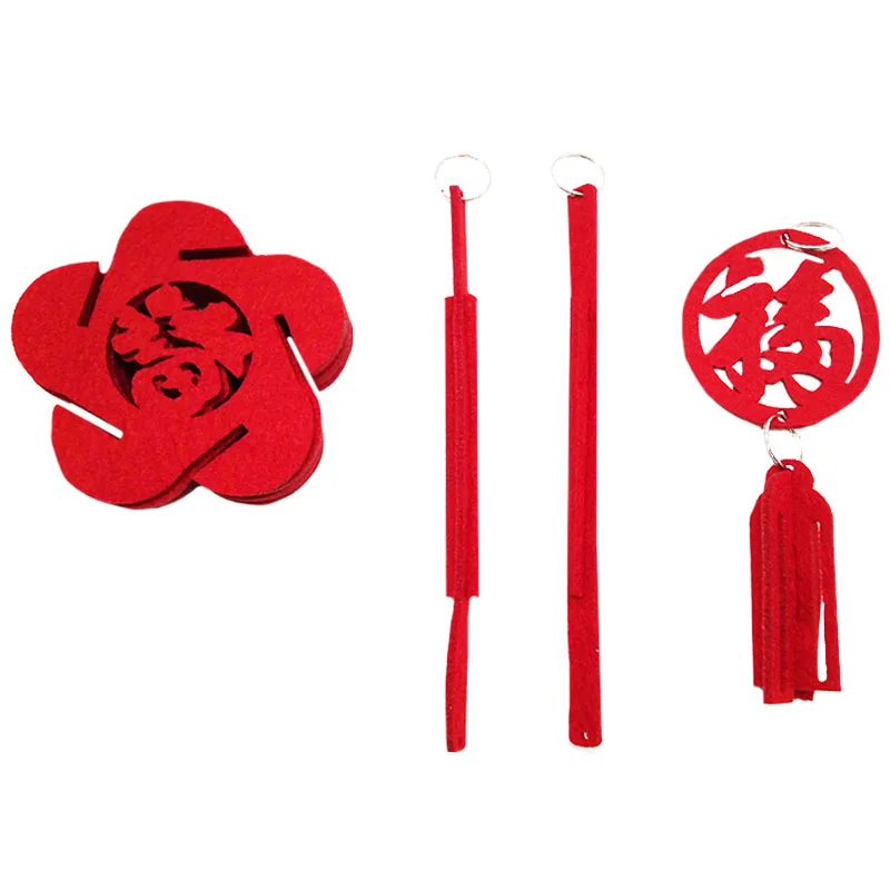 New Year Felt Lanterns for Spring Festival Wedding Lantern Celebration Decorations Chinese Red Accept Customized Design 2211321