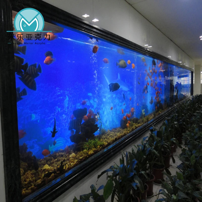 Hot sale rectangular large acrylic one piece fish tank aquarium accessories for fish tanks