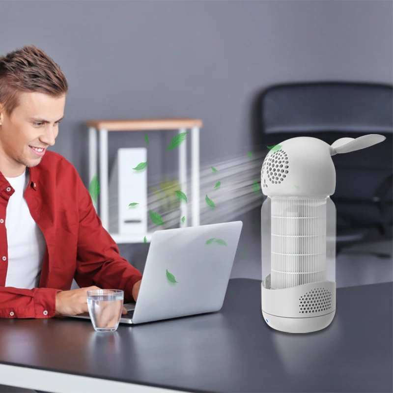 
Unique design portable air freshener remover rabbit h14 hepa negative ion pm2.5 air purifier 