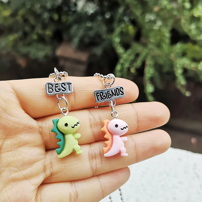 Guangchuang BFF Best Friend Necklace Ornament Resin Cartoon Doll Little Dinosaur Children Necklace N1177