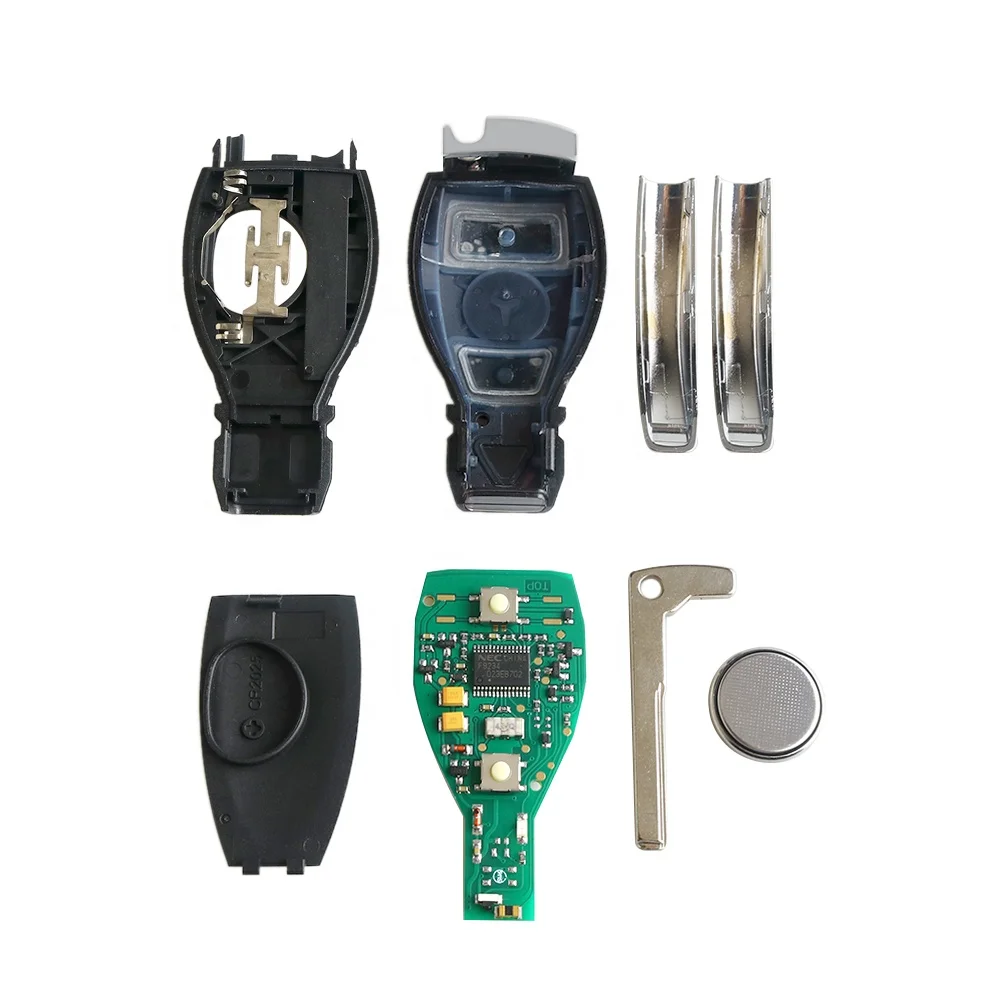 2 Buttons Keyless Entry 433 / 315 Mhz Car Remote Key Case For Benz NEC & BGA Smart Car Key