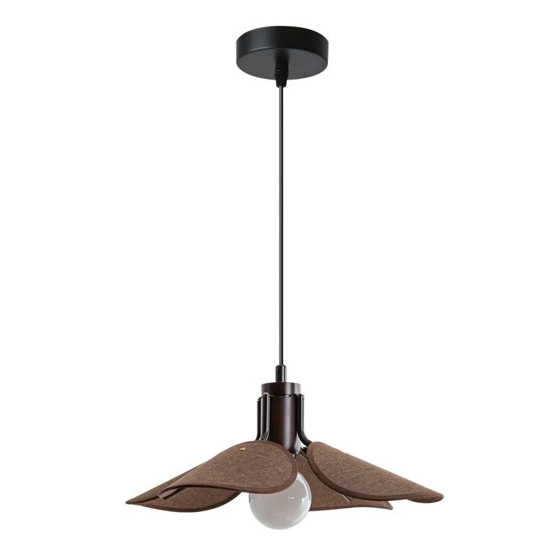 Lumind Wabi-sabi style solid wood restaurant chandelier home stay dining table bar counter telescopic retro log lamp