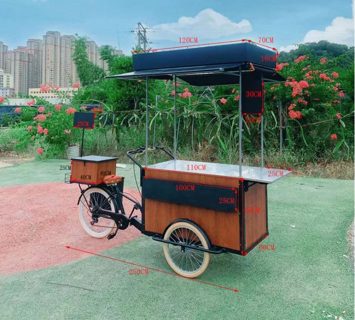 Tricycle Stand Night Market Promotion Mobile Creative Stall Display Flower Sales Car